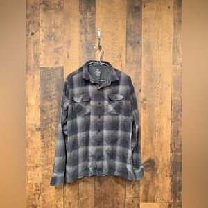 KUHL Men's Gray Plaid Shirt button up large EUC